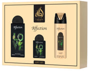 Lattafa Affection 3‑Piece Gift Set – Nutty Pistachio & Vanilla