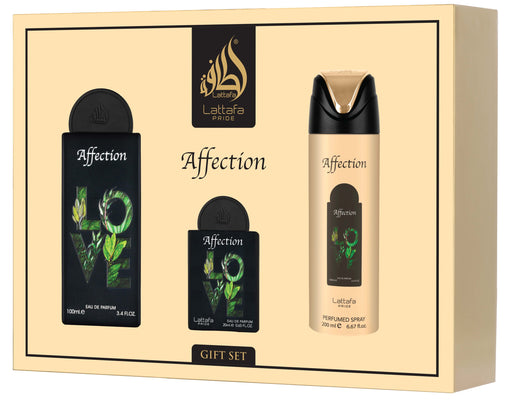 Lattafa Affection 3‑Piece Gift Set – Nutty Pistachio & Vanilla
