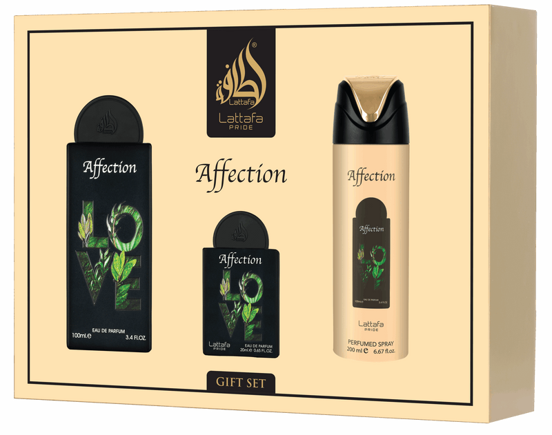 Lattafa Affection 3‑Piece Gift Set – Nutty Pistachio & Vanilla