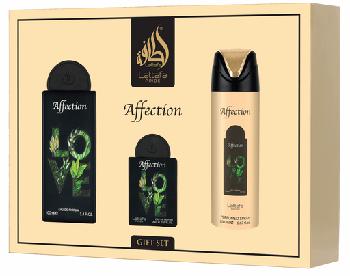 Lattafa Affection 3‑Piece Gift Set – Nutty Pistachio & Vanilla