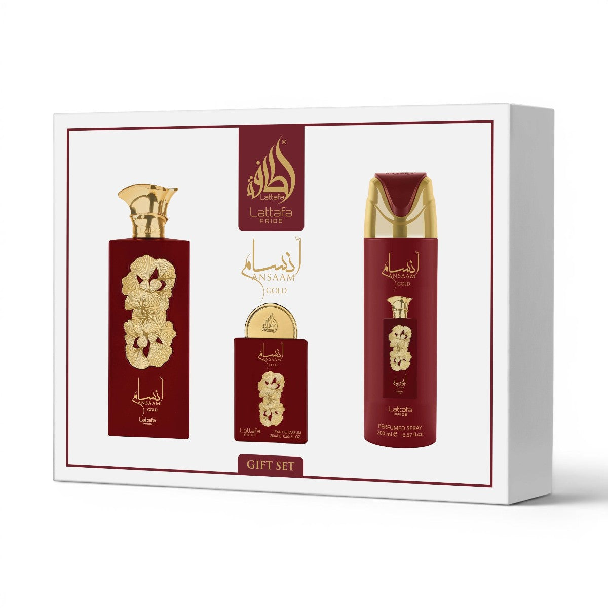 Ansaam Gold 3-Piece Luxury Gift Set with Pear & Mandarin