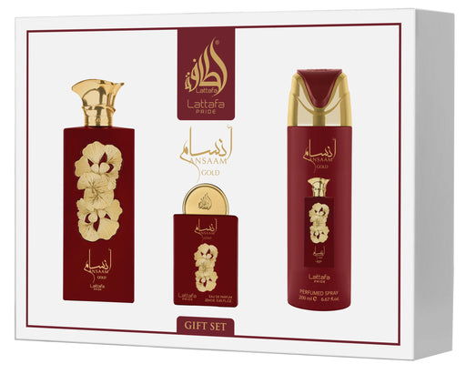 Ansaam Gold 3-Piece Perfume Gift Set with Pear Mandarin Rose