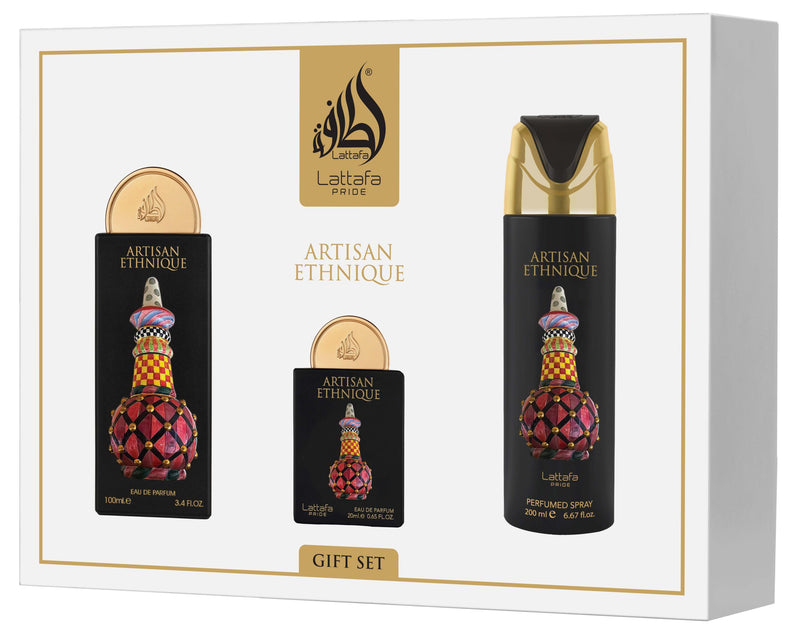 Artisan Ethnique Luxury 3‑Piece Perfume Gift Set – Cinnamon & Vanilla