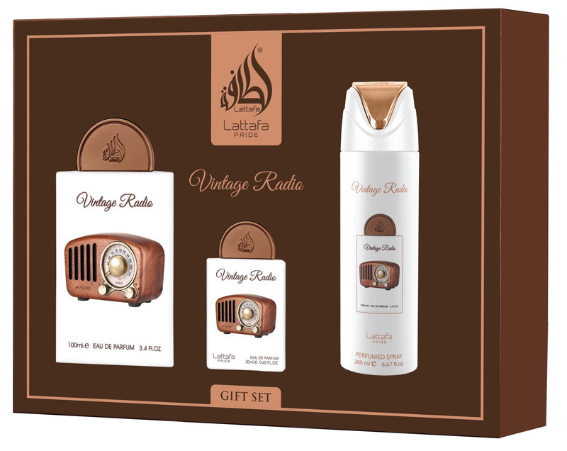Vintage Radio Three‑Piece Fragrance Gift Set – Aromatic Delight